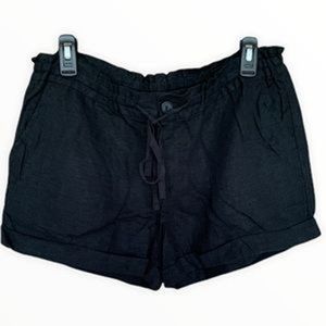 Black Linen Tie Shorts Size 8
